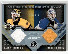 2007-08 SP Game Used M Fernandez / H Toivonen Fabrics Duals #/100 ☘️165