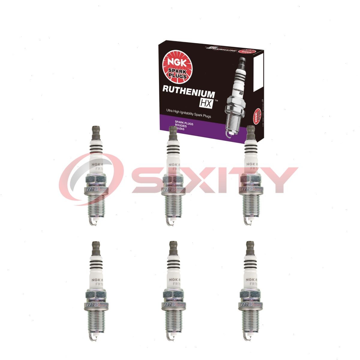 6 pcs NGK Ruthenium HX Spark Plugs for 2005-2008 Audi A6 Quattro 3.2L V6 - ee