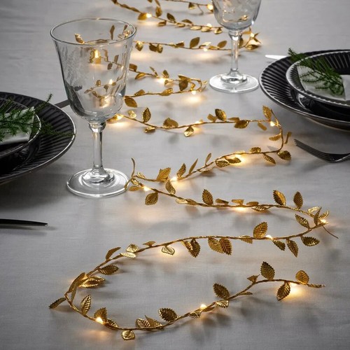 2M 20LED Golden Leaves String Fairy Lights For Wedding Birthday Party
