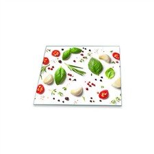 Herdabdeckplatte Ceran 1 teilig 60x52 Gew&uuml;rze Rot Abdeckung Glas Spritzschutz