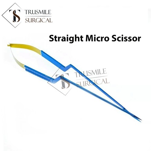 Titanium coated Micro Scissors Flat Handle 11mm Blades Neurosurgery Instruments - Picture 3 of 4
