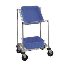 Slanted Wire Shelf Tote Cart Rack Totes not included