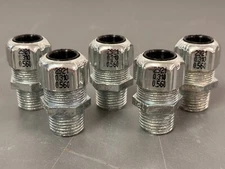 (QTY 5) T & B Ranger 1/2" Strain Relief Steel Connectors, Cable & Cord, 0.310