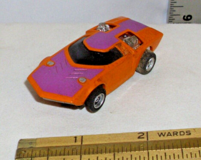 AURORA AFX TOO MUCH HO SLOT CAR 1970s IN ORANGE & PURPLE