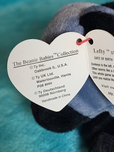 TY Righty Lefty Beanie Baby Babys (keine Freunde) Elefant und Esel USA RAR - Bild 8 von 17