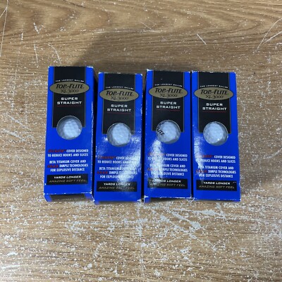 4 x Box of Top Flite XL 3000 Super Straight Slickote Golf Balls - 12 Total Balls