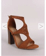 Cognac Open Toe Heel