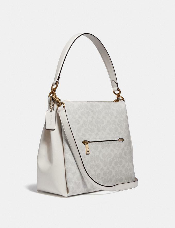 Coach Shay Shoulder Bag Signature Canvas Strap Purse White Chalk