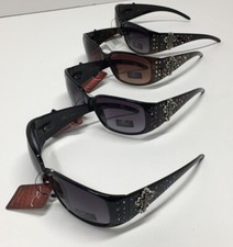 Romance Cross Oversized Style Multi-Color Gem Incrusted Womans Sunglasses