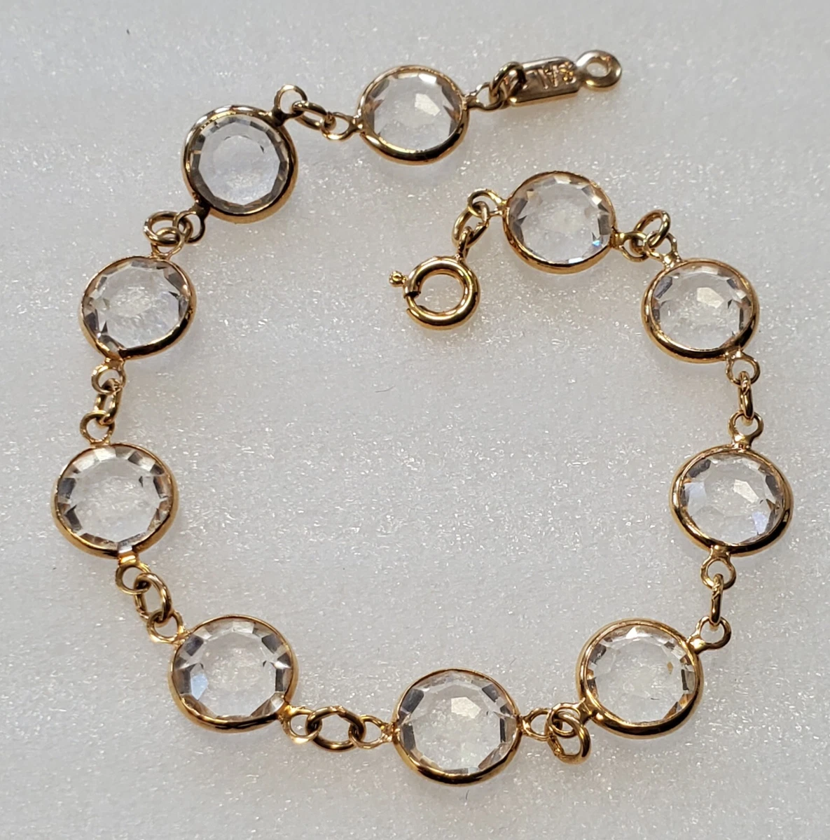 Vintage Swarovski Signed SAL Bezel Set Clear Crystal Bracelet in