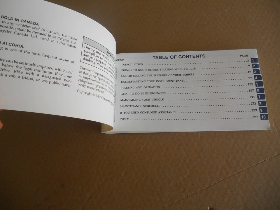 Dodge Caravan 1998 instrucciones de funcionamiento manual del propietario nuevo en stock Foto 2 de 4