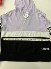 Justice Girl  s sz 8 Lavender  Black Hoodie