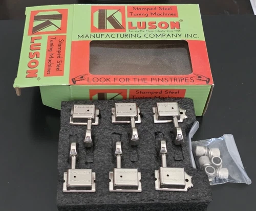 6 In Line Kluson Supreme Tuners fits Fender Stratocaster,Telecaster KTS-6B-NM