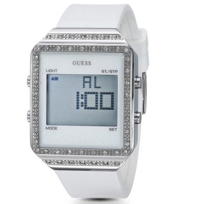 New Ladies Guess Retro Pop Digital Alarm Chrono Dual Time