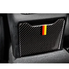 For M-Benz C E GLC Class Carbon Fiber M-Colour Rear Seat Storage Box Cover Trim