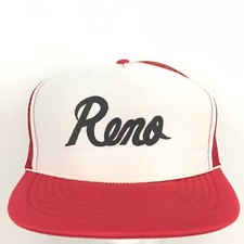 Vtg Reno Nevada Hat Casino Vacation Logo Mesh Snap Back Trucker Baseball Dad Cap