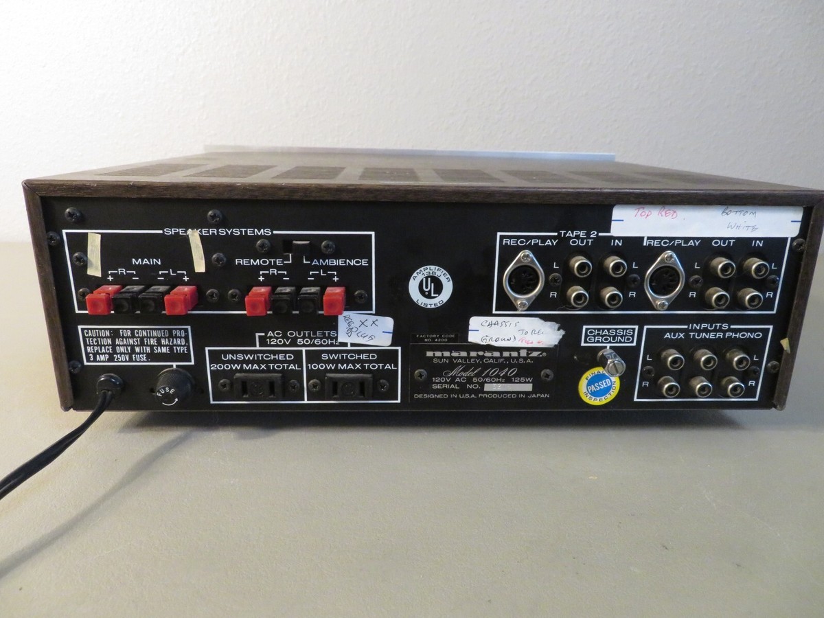 Vintage Marantz 1040 Console Stereo Power Amplifier Made in