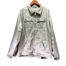 Carhartt Mens 3XL Tan Flint Jacket 100257 251 Full Zip Collared Lined Pockets