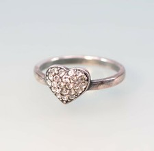9901713 925er Anello Argento Cuore Pietre Swarovski Gr.53