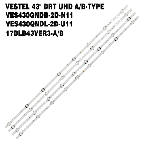 KIT 4 BARRE STRIP LED TV VESTEL 43-DRT-UHD-A/B VES430QNDL2D TOSHIBA 43LV3A63DB - Foto 2 di 7