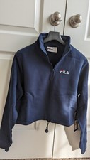 NWT FILA Women  s Sweatshirt Cotton/Polyester Navy Blue Size Small 