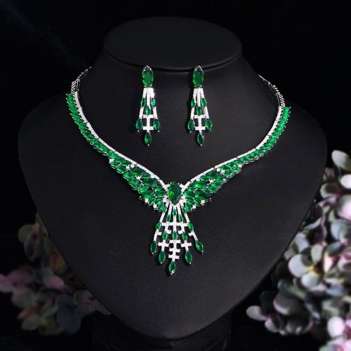 Women Crystal Bridal Wedding Jewelry Set Necklace Earrings Statement Party Gifts - Picture 25 of 72