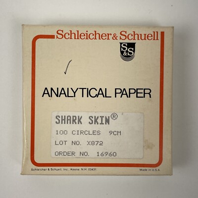 (Box of 100) Schleicher & Schuell Analytical Filter Papers X872 - SHARK SKIN 9CM