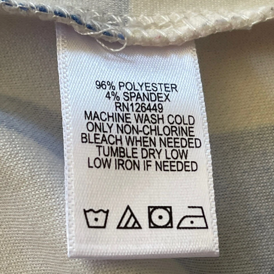 Marc Bouwer Stretchy Shift Dress Size XL Cap Sleeve Midi Blue White - Image 4 of 4