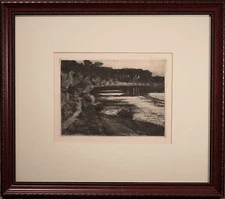 Walter Leistikow Original Etching "Forest Lake" 1898, FINE Condition & Framed!