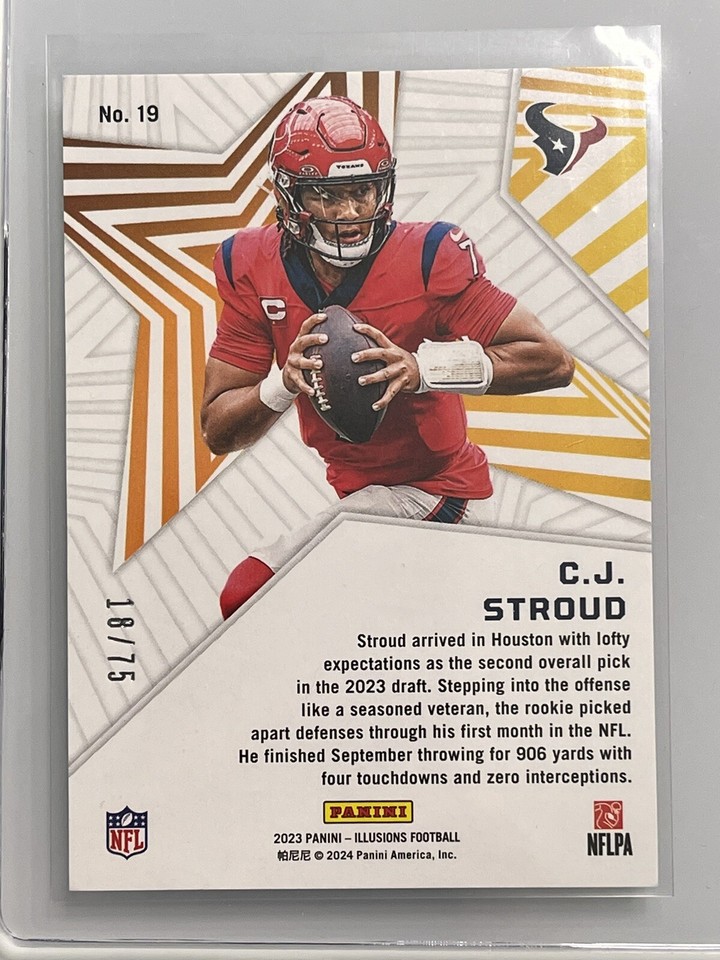 2023 Panini Illusions CJ Stroud /75 Rising Stars Rookie Red Insert(01)