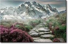 Mountain Landscape Picture on Stretched Canvas, Wall Art Décor, Ready to Hang