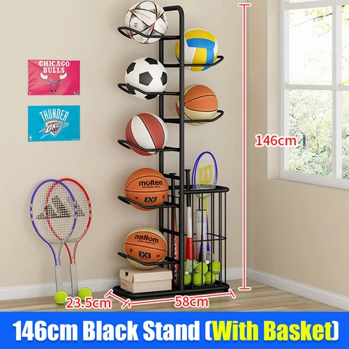 Basketball Soccer Ball Storage Rack Sport Ball Organizer Display Stand Holder Q - Picture 11 of 15