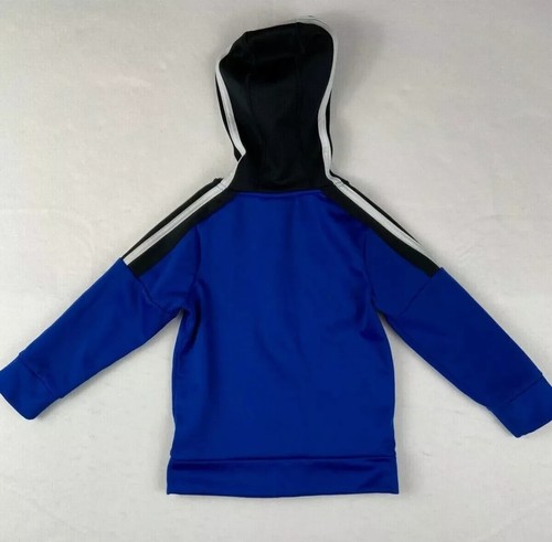 Adidas Sweatshirt Boys Sz 4T Blue Color Block Hoodie Sweatshirt Zip Shirt Youth - Picture 8 of 8