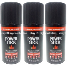  LOT 3  Power Stick ALPINE TIMBER Men's Body Spray 3.5 oz Each