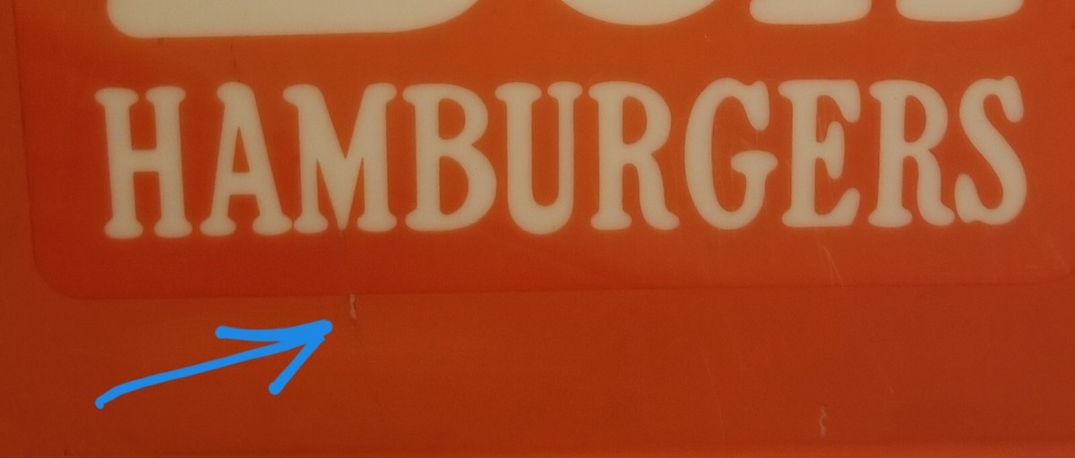 Jack in the Box Hamburgers Early 1970s Plexiglass Sign, 36 Jack in the Box Hamburgers Early 1970s Plexiglass Sign, 36