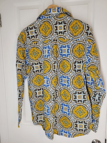 Enyce Clothing Shirt Large Geometric Long Sleeve Button Front Collared Casual - Picture 6 of 6