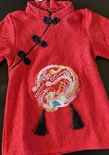 Cheongsam 2T-5T Child Chinese New Year Asian Red Traditional Dress Shirt New NWT