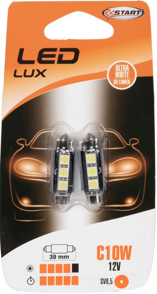 C5W Coppia di Lampadine Siluro per luci auto 12V 5W SV8,5 START