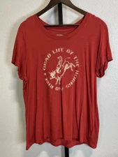 Idyllwind Miranda Lambert Womens Bull Print Short Sleeve Tee Red Sz XXL