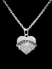 Sister Necklace Baby Sis Heart Gift Little Sister Charm Jewelry
