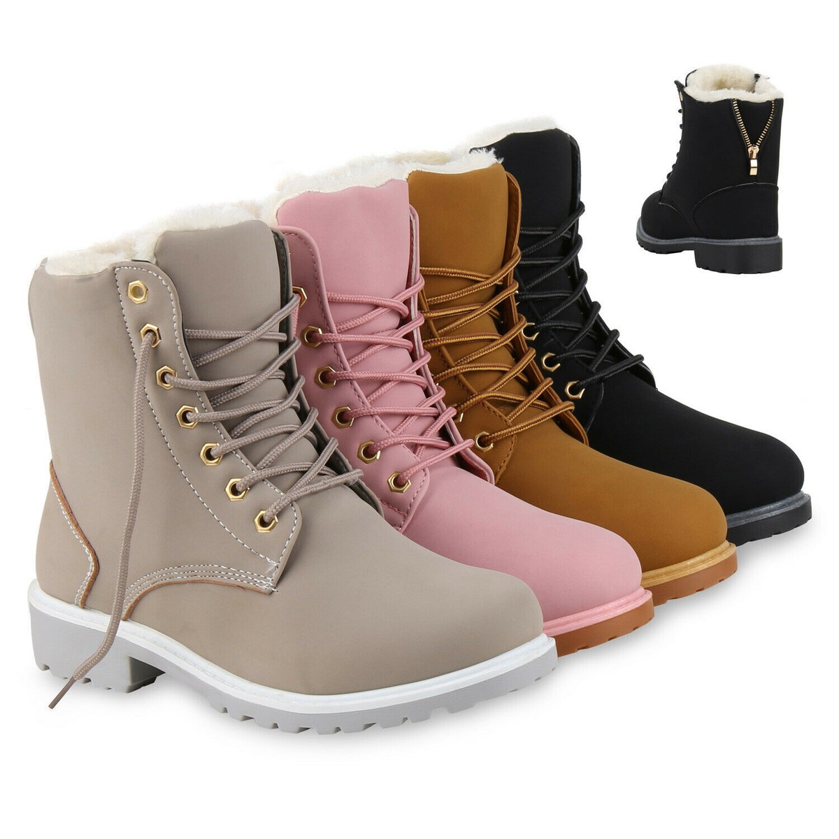 Worker Boots Stiefelparadies Damen Stiefeletten Worker Boots Damen