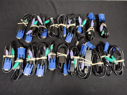 Lot of 20 Dell 02P459 PS/2 System Interface Pod SIP KVM Cables 520-289-004