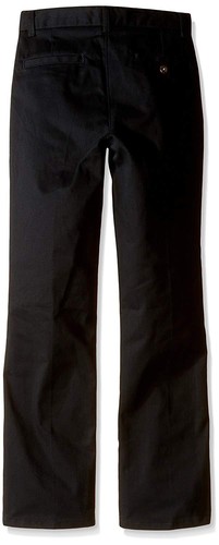 Nautica Husky Boys' Uniform Flat Front Pant, Black, Large/14 - Husky - Picture 2 of 2