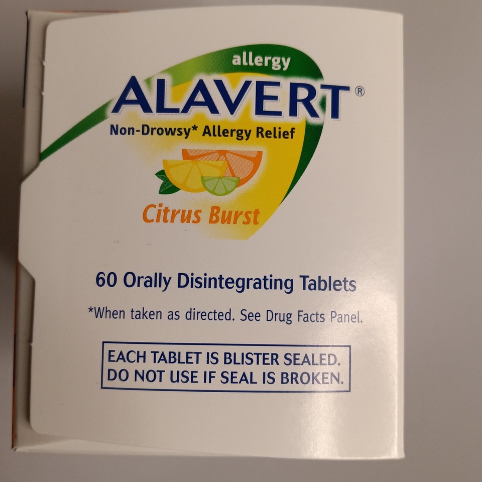 Alavert NonDrowsy Allergy Relief 24 Hour 60 Tablets Citrus Burst Exp