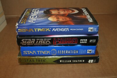 4 STAR TREK HC BOOKS FEDERATION Q SQUARED AVENGER MEMORIES WILLIAM SHATNER  