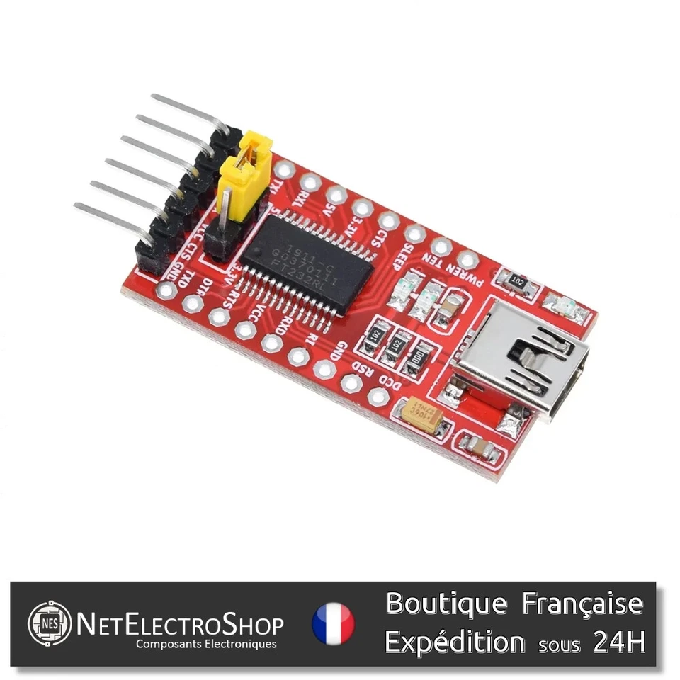 FT232RL FTDI Module Convertisseur Mini USB - TTL Série UART 3.3V 5V Arduino - Photo 3/4
