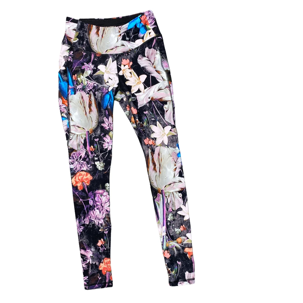 CALIA Womens XS Side Pockets Essential Legging Black Floral Carrie Underwood