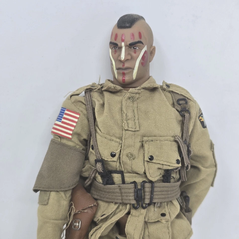 1/6 21st Century US 101st Airborne Paratrooper D Day Warpaint & Mohawk +Thompson - Image 2 of 4