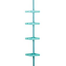 Bath Bliss 4 Tier Tension Corner Shower Organizer Caddy in Seaglass Dimensions: