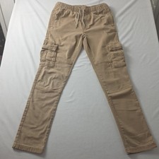 Solid Cargo Jogger Pants Men's size L Stretch Cotton Drawstring 5 Pockets